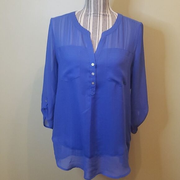 EXPRESS Long Sleeve Periwinkle Blue Blouse. Medium - Picture 1 of 7